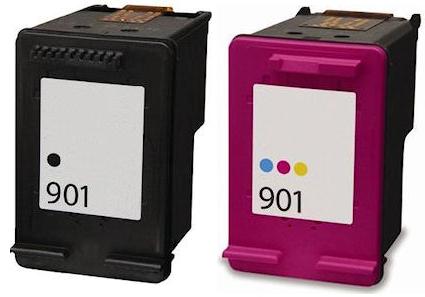 Remanufactured HP 901 Black (CC653aa) & 901 Colour (CC656aa) High Capacity Ink Cartridges